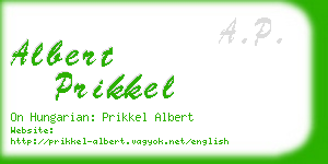 albert prikkel business card